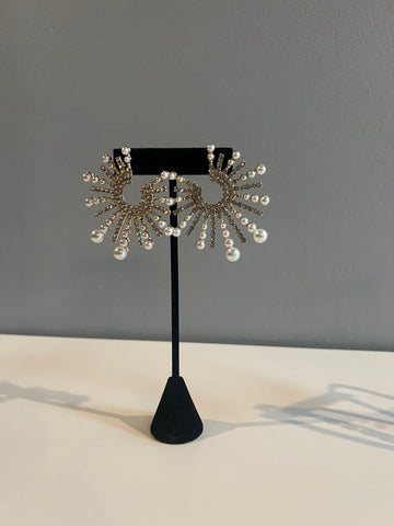 Diamond Pearl Explosion Earrings